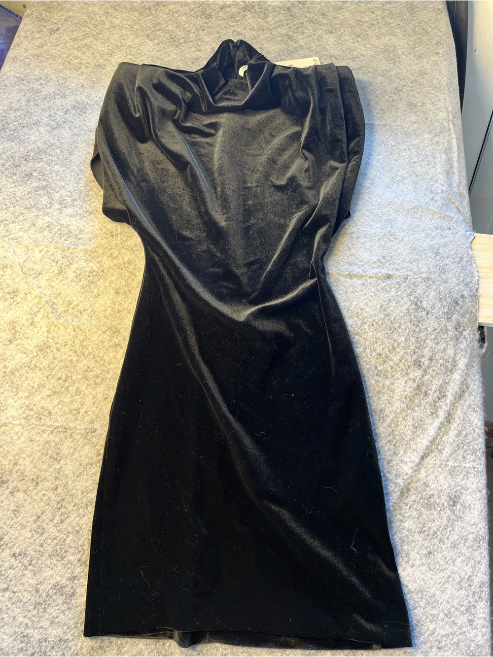 Zara Black Velvet Mini Dress with Mock Neck
